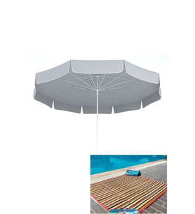 Zey Camping 200 cm Plaj Balkon Bahçe Teras Deniz Şemşiyesi + Taşıma Çantası + 2x1.5 Metre Hasır