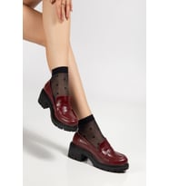 K-706 Bordo Kırışık Rugan Yüksek Tabanlı Loafer Ayakkabı