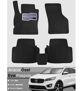 KİA SORENTO 5 KİŞİLİK (2015-2021) Uyumlu EVA Paspas Tam Set–Araca Özel,Kolay Montaj,Su Geçirmez