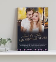 BK Gift Kişiye Özel Fotoğraflı Mesajlı Kanvas Tablo-1