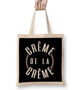French Slogan Creme De La Creme Bez Çanta Uzun Saplı