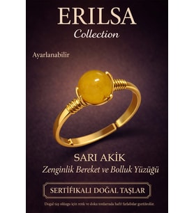 Sertifikalı Zenginlik Bereket Enerji Yüzüğü – Sitrin Taşı Ayarlanabilir Gold İnce Aslan Koç Burcu