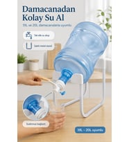Damacana Musluklu Metal Yükseltici Stand Seti 19L ve 20L Uyumlu