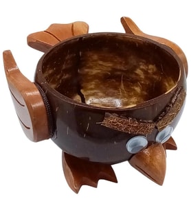 Hindistan Cevizi Coconut Baykuş Kase Ayaklı Coconat Şekerlik (Karışık)