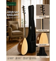 Piarro Profesyonel Uzun Sap El Oyması Dut Ağacı Bağlama 43 Tekne ( Mat Cila )
