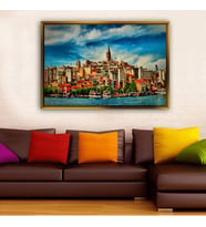 Altın Çerçeveli dekoratif tablo l1774 (Gold)