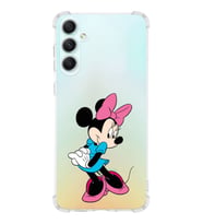 Samsung Galaxy A34 Uyumlu Köşe Korumalı Antişok Kapak Minnie Mouse Tasarımlı Şeffaf Silikon Kılıf