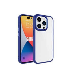 Apple iPhone 15 Pro Max Uyumlu Kılıf Zore Krom Kapak (Lacivert)
