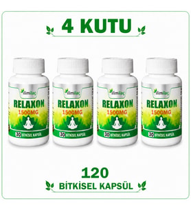 Relaxon 1500 mg 4 Kutu 120 Bitkisel Kapsül – Relaxon Takviye Edici Gıda