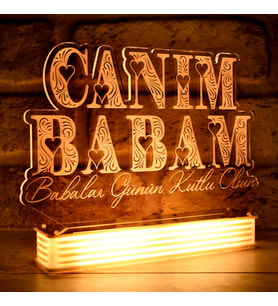 Canım Babama Hediye 3D Lamba (Beyaz)