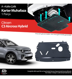 S-Dizayn Citroen C3 Aircross Hybrid 1.2 Çelik Karter Muhafaza Koruma 2024 Üzeri A+ Kalite