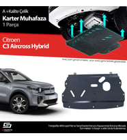 S-Dizayn Citroen C3 Aircross Hybrid 1.2 Çelik Karter Muhafaza Koruma 2024 Üzeri A+ Kalite
