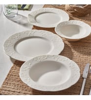 GÜRAL PORSELEN Carmına 24 Parça 6 Kişilik Bone Yemek Takımı