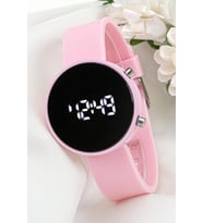 Pudra Pembe Led Büyük Kız Çocuk Kol Saati ST-304040