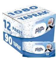 Familia Islak Havlu Mendil Mineralin İyiliği 90 Yaprak Plastik Kapaklı 12 Li Set 1080 Yaprak