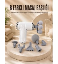 Çok Fonksiyonlu Masaj Tabancası Spor Sonrası Kas Rahatlatıcı 8 Başlıklı Masaj Cihazı