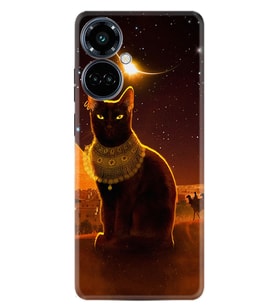 Camon 19 Pro Kılıf Resimli Desenli Silikon Platinium Series Kraliçe Kedi 1873