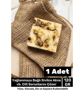 Lüks %100 Doğal Güzel Kokulu El Yüz Saç Vücut Cilt Orijinal Bitkisel Papatya Sabunu 120G - 1 Adet