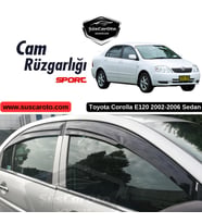 Toyota Corolla E120 2002-2006 Sedan Uyumlu Mugen Cam Rüzgarlığı Seti Piano Black 4'lü İthal