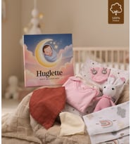Nova - Premium Yenidoğan Kız Bebek Seti – Amigurumi + Müslin Örtü + 2’li Zıbın – Baby Box (Pembe)