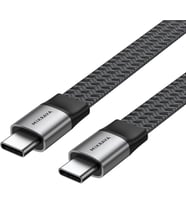 USB 4.0 40GBPS Flat USB C Veri Kablosu, 240W USB C Şarj Kablosu, 8K@60hz 4K@240Hz 2K@360Hz Thunderbolt 4 Görüntü Kablosu, MacBook, Monitör, Docking İstasyonu, iPhone ile Uyumlu - 1.2 Metre