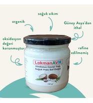 LokmanAVM Hindistan Cevizi Yağı Soğuk Pres Saf Doğal Cam Kavanoz 150 Gr - 210 ML