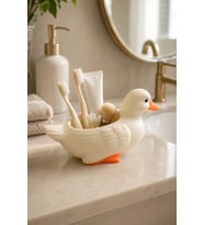 Ördek Figürlü Çok Amaçlı Organizer Mutfak Banyo Düzenleyici Kaşıklık Fırçalık Dekoratif Hediye Ürünü