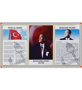 3'LÜ MİLLİ LEVHA (Alüminyum Çerçeve) - 45x90cm