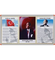 3'LÜ MİLLİ LEVHA (Alüminyum Çerçeve) - 45x90cm