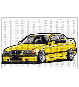 Bmw Stanced out E36 Yellow Puzzle 240 Parça Yapboz