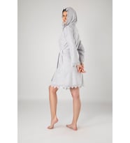 Nuşa Dantelli Bambo Cotton Bornoz (Gri)