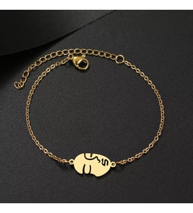 Kişiye Özel 925 Ayar Gümüş Silüet Bileklik (Gold)