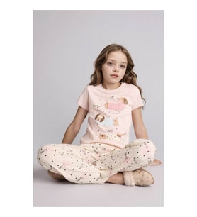Defacto Regular Fit 2'Li Pembe Kız Çocuk Alt-Üst Takım H0150A8/PN114