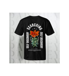 Self Discovery Sırt Baskılı Unisex Yarım Kollu Bisiklet Yaka %100 Pamuk Oversize T-shirt