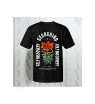 Self Discovery Sırt Baskılı Unisex Yarım Kollu Bisiklet Yaka %100 Pamuk Oversize T-shirt (Siyah)