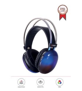 Torima HD-40 Siyah Kablosuz RGB Işıklı Kulak Üstü Bluetooth Kulaklık