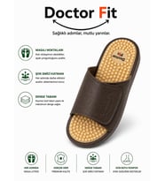 Doctor Fit Refleksoloji Rahatlatıcı,Akapunktur Masaj Terliği Kahverengi Bayan Terliği 36 Numara