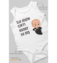 İlk dişim çıktı hedef 32 diş Sıfır Kollu Bebek Body