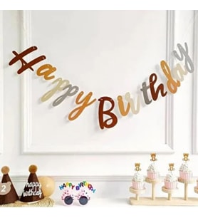 Karamel Happy Birthday Banner Yazı