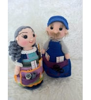 Terzi Nine ve Dede Bebek Takımı Amigurumi Organik Oyuncak