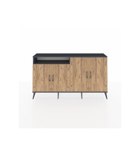 Arges Konsol 4 Raflı 4 Kapaklı 176x30x99 Antrasit-Çam/Antrasit