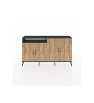 Arges Konsol 4 Raflı 4 Kapaklı 176x30x99 Antrasit-Çam/Antrasit