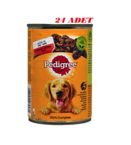Pedigree sığır etli ve ciğerli Yetişkin Köpek Konserve Yaş Maması 24x400 gr