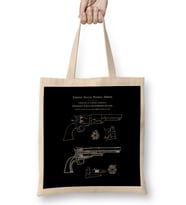 Colt Revolver 1850 Patent Blueprint Bez Çanta Uzun Saplı