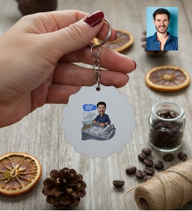 Kişiye Özel Karikatürlü Makine Mühendisi Anahtarlık Mühendisler Günü Hediyesi