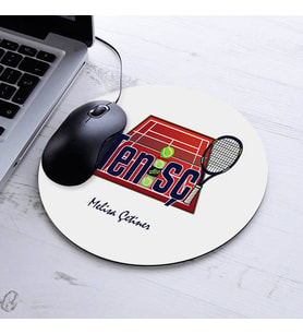 İsimli Tenisçi Temalı Yuvarlak Mousepad