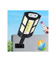 Monozone LED Lamba Sensörlü Su Geçirmez Güneş Enerjili 3 Modlu Şarjlı Kumandalı Solar Aydınlatma Lamba Bahçe Sokak Duvar Hareket Algılama
