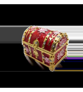 Swarovski Taşlı Hazine Sandığı - Gizli Hazneli Masaüstü Hediyelik Süs Eşyası  Hediyelik Kutusunda (Karışık)