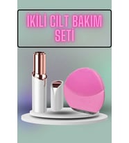 KAŞ BIYIK VE YÜZ EPİLASYON ALETİ VE TİTREŞİMLİ YÜZ TEMİZLEME MASAJ ALETİ İKİLİ SET