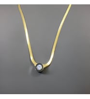 VIP Özel Günler İtalyan Siyah Tiffanyy Ezme Zincirli  Antialerjik 316L Çelik Kadın Kolye (Gold)